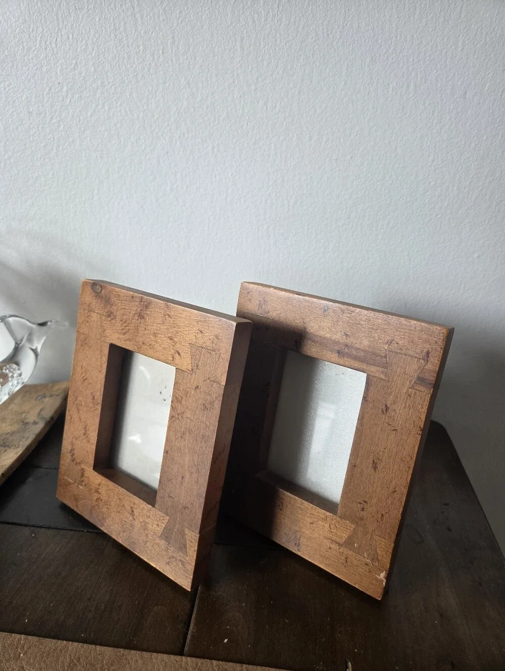 Vintage Wood Picture Frame Set with Exposed Dovetail Joinery Artisan Style